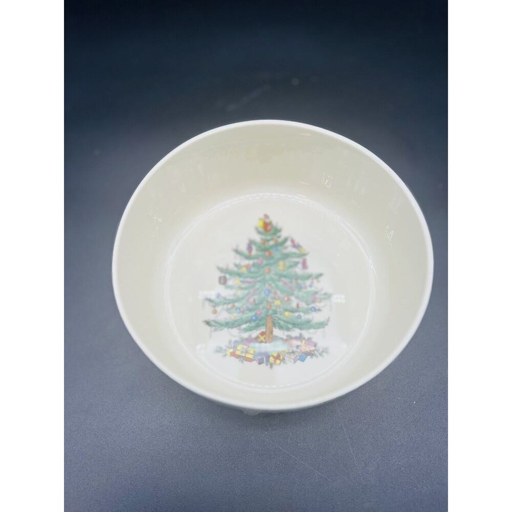 Spode England Christmas Tree Round Serving Bowl 7.25” Diameter, Oven to Table